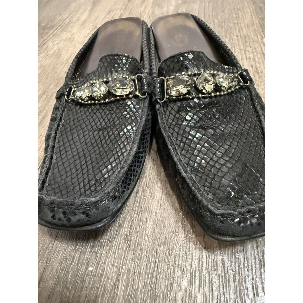 Stuart Weitzman woven jeweled mules